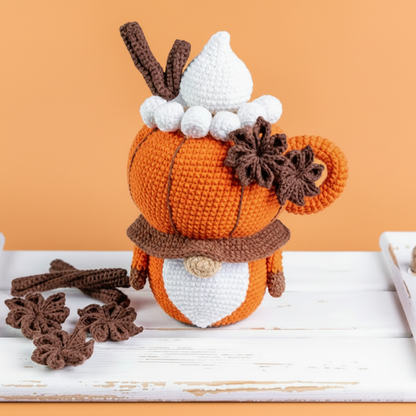 Gnome Pumpkin Spice Latte Crochet Pattern and Tutorial Videos