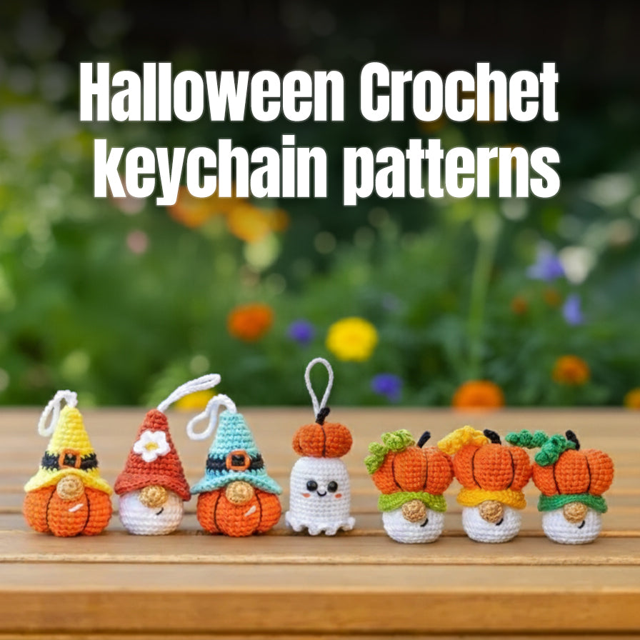 Halloween Crochet keychain Patterns with Tutorial Videos Bundle
