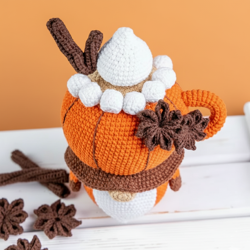Gnome Pumpkin Spice Latte Crochet Pattern and Tutorial Videos